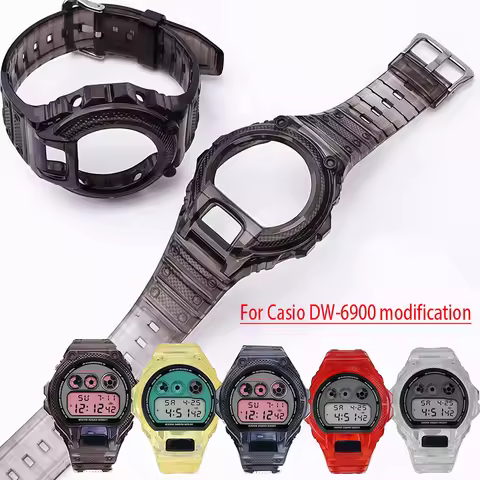 DW6900 Mod kit for Casio G-Shock DW-6900 strap and case Modified DW 6900 Transparent TPU Silicone se