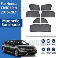 For Honda CIVIC FC 10th Gen 2016-2021 Magnetic Shade Mesh Glass Curtain Car Sunshade Rear Window Sun
