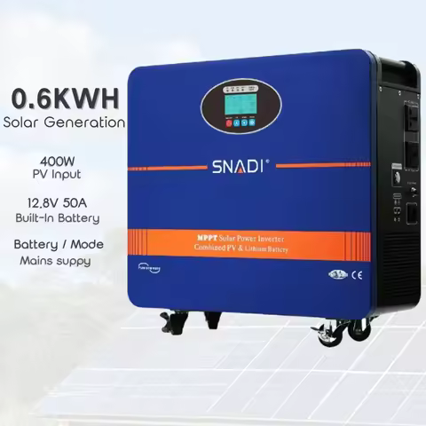 SNADI 0.6kw Solor Inverter with Lita Bettery 12v 220v Offgrid Inversor Hibrido All in One Solar Inve