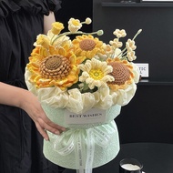 Handmade Knitted Flower Bouquet ดอกไม้ถัก วันเกิด ของขวัญสำหรับผู้หญิง คู่รัก ผ้าถัก ดอกไม้ ดอกไม้ถื