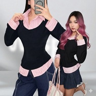 YUKI KEMEJA ALTUM - shirt stripedYUKI - yireu shirt - fit body shirt