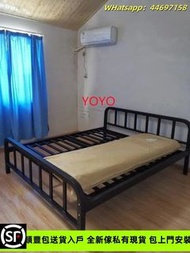YL&040Bed frame鐵藝床架單人床雙人床可調節高度歐式公主床地中海鐵架床