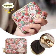 BRIGHTFG66 ID Card Holder, Leather Zipper Women Wallet, Durable Large Capacity Multi-Card Slot Coin 