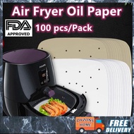 🚚Ship Today 7/8/9【100 PCS】Inch Air Fryer Liner Perforation Baking Parchment Oven Steamer Air Fryer Paper Non-stick Silicone Oil Paper for Philips Air Fryer Accessories Bakeware Tool