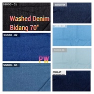 PW 53000 Washed DENIM Jeans Cotton Bidang 70inch / 75inch - Plain Colour