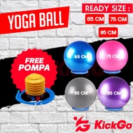 KickGo Yoga Ball for Pregnant Women Yoga Gym Ball Size 65cm 75cm 85cm Free Pump