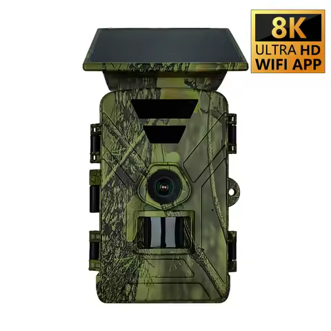 New 8K 60mp Solar Powered Hunting Camera Waterproof MP4 WIFI infrared Trail camera 5200mAh battery f