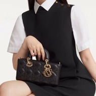 DIOR - 黑色Cannage籐格紋羊皮Lady D-Joy黛妃包╻小號