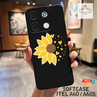 HP ITEL A60S Case - Rajacase - ITEL A60 Casing A60S/ - FLOWER case Motif - Cellphone protector - ITE