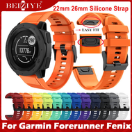 สายนาฬิกา 26mm สาย 22mm Watchband For Garmin Fenix 7 Pro 7 7X 5X 5 5X Plus 3 3 HR S60 Forerunner 945 MARQ Golfer quatix 7 Pro Descent G1 Solar สาย ซิลิโคน Quick Release Easy fit Silicone Watch Wrist band