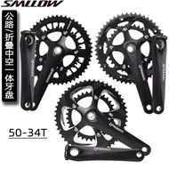 [Ready Stock Hot Sale] Haomeng Road Bike Hollow Integrated Chainring 50 Teeth 34 Teeth Double Disc 8
