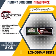 Memory Longdimm Midasforce 8gb Ddr3 1600mhz Pc12800 - Ram Komputer