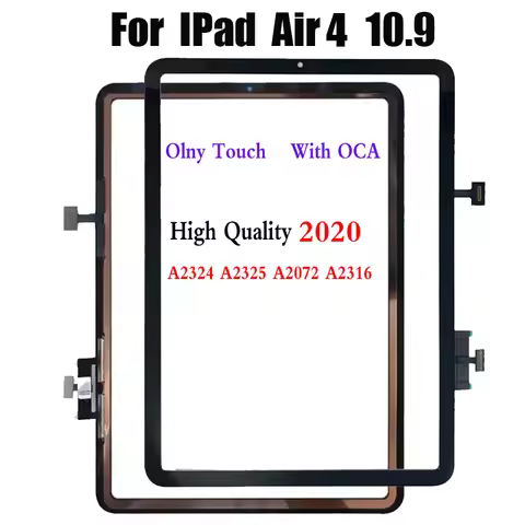 For iPad Air 4 A2324 A2325 A2072 A2316 2020 10.9 4th Gen Touch Screen Digitizer Panel Assembly With 