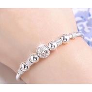 S999纯银镯银简约年轻款手镯送女友S999 sterling silver bracelet silver simple young bracelet gift for girlfriend