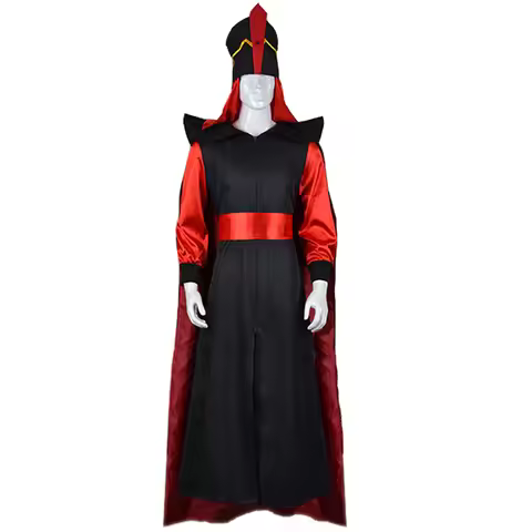 Anime Jafar Cosplay Costume Magic Lamp Outfits Wizard Jafar Robe Adult Role Play Halloween Costume