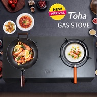 Toha Gas Stove Heavy Duty Double Burner Automatic Family Gas Cooker Tempered