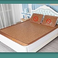 Snaweo Sum mer Sleeping Pad, Double Tendon Foldable Carbonized Mahjong Bamboo Mattress, bamboo and r
