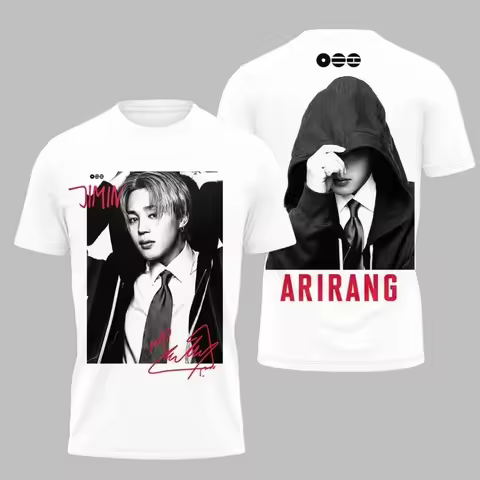 BTS Arirang Design Double Sided T-shirt 2026 World Tour Summer Pure Cotton T-shirt Men's Women's Y2k