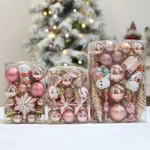 29/20Pcs Christmas Tree Balls Hanging Pendant Candy Cane Pine Cone Ornament Set Christmas Home Decor