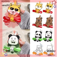 HUISHU Upgrade Egg Cat Keychain, Capybara Egg Fan Keychain Cartoon Keychain, Push Double-leaf Bag Ac