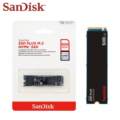 SanDisk SSD Plus M.2 NVMe Internal Solid State Drive 250G 500G PCIE Gen3.0 1T 2T Read Speed 3200MB/s