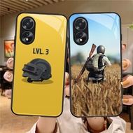 Z-28 PUBG Game Case Casing for OPPO Reno 11 A78 A98 A58 A79 A18 A38 8T 11F A60 5G HD Glass