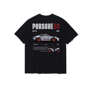 100% Cotton Sports Car Theme T-Shirt: Mainly Using Porsche 911 GT3 RS Models to Show the Charm of Sp