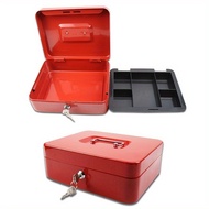 Portable Lockable Cash Box Deposit Slot Petty Cash Small Money Box Safe with 2 Keys