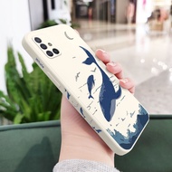 เคสปลาวาฬในฝัน Samsung Galaxy A71 A51 4G A21S A31 A41 ซิลิโคนเหลวรูปแบบด้านข้าง