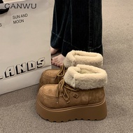 CANWU | รองเท้าบูทหน้าหนาวพื้นหนา 34