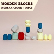 Wooden Blocks for Baby Kids (Modern Color 16PCS) /Kids Toys /blocks /Wood Decoration