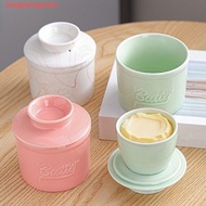 LANGMENGXUAN Round Butter Box, Sealed Keep Fresh Butter Bell Crock, Spice Jar Large Capacity with Li