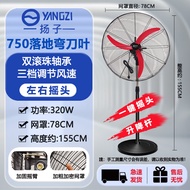 Yangzi Brand Industrial Large Power Strong Business Use Shaking Floor Fan Big Wind Horn Fan High Spe