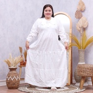 midi dres polos rayon premium jumbo muat bb 100 kilo terbaru gamis susun rayon super tebal best sell