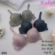 KALLY 695 Lace Bra - Underwire - Cup D - Size 38-48 - Thin Foam