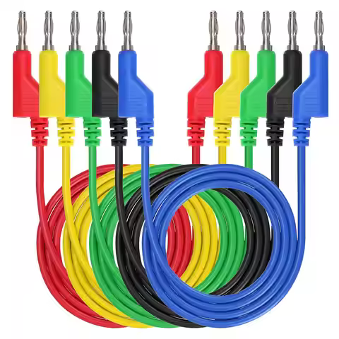 5PCS Stackable Banana to Banana Plug Test Leads Soft Electrical Test Cable Wire 3.3ft/1m for Multime