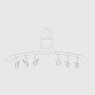 La Briantina Furbo Small 6 Pliers - Compact Extendable Clothes Airer with Folding Arms for Socks and