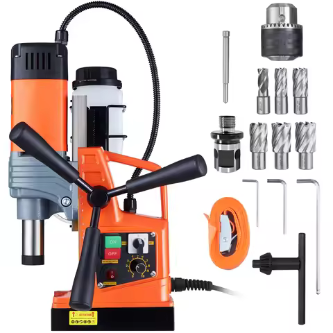 SucceBuy 1300W 1400W 2" Electric Drilling Machine Magnetic Drill Press Boring Diameter Power Drill 8