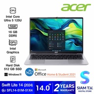 NOTEBOOK โน้ตบุ๊ค ACER SWIFT LITE 14 SFL14-51M-51X4 PURE SILVER โดย สยามทีวี by Siam T.V.