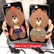 OPPO R11S/R11S Plus, R11/R11 Plus Glitter Bear Ring Stand protector Cover Case