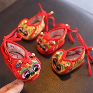 Tiger shoes baby tiger shoes women's Handmade traditional baby 1 year old shoes red shoes cat shoes 