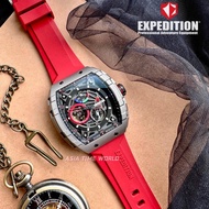 [Original] Expedition E6782 MPRTPBARE Automatic Power Reserve Men Watch with Grey Titanium Case and Red Rubber Strap