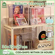 Yooli Acrylic CD Album Storage Box Dust-proof Tape Magazine Collection Display Case Desk Organiser