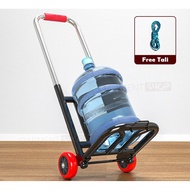 Folding Iron Trolley, Pull-Out Trolley, Aqua Gallon, Push-Pull Cart, 80 90 100kg, Multipurpose Troll