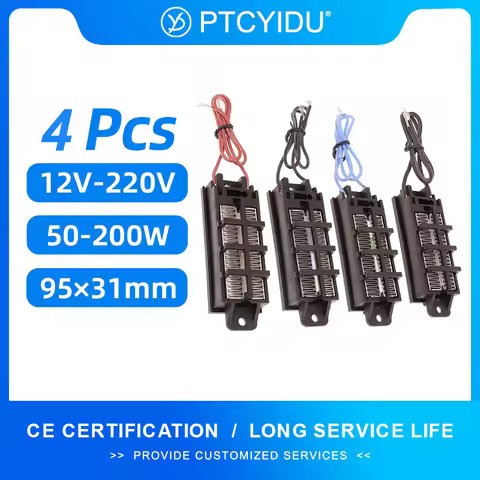 4Pcs Air Heater 12V 24V 48V 110V 220V Ceramic PTC Electric Heater 50W~200W Incubator Heater Element