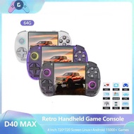F7 D40 2 MAX Handheld Game Console 4-Inch Touchscreen 5000Mah Android 10 System Ux Movies Music Ga