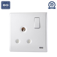 British General | PCSL99 | Neo Slimline 15Amp Single Pole Round Pin Switched Socket, Silver | 25 Yea