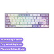 AJAZZ AK680 Gaming Mechanical Keyboard ABS Keycap 68 Keys Wired Wireless Bluetooth Keyboard Hot Swap