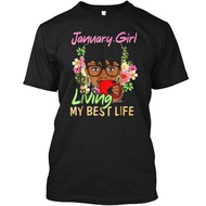 January Mens Living My Best Life - T-Shirt