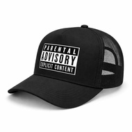PARENTAL ADVISORY Explicit Content Trucker Hat Baseball Cap Y2K HipHop Manila